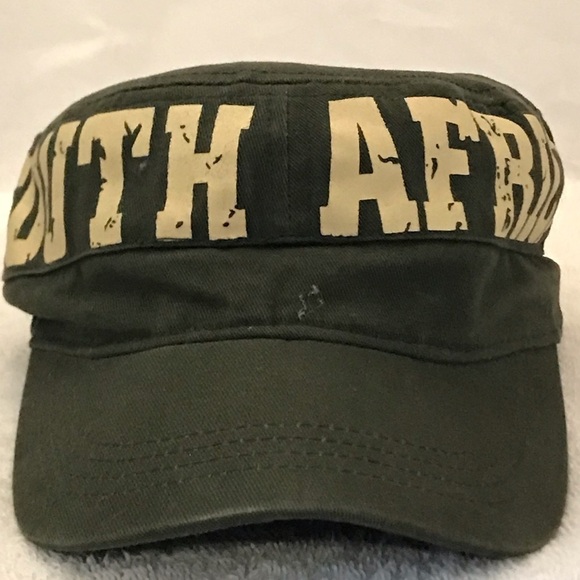 South Africa Adjustable Short Billed Military Style Green Travel Cap - Picture 1 of 9